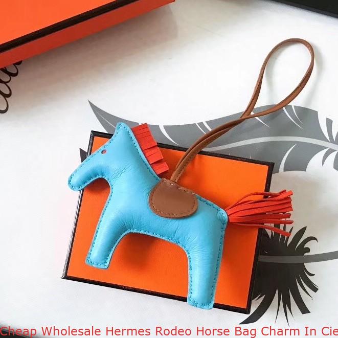 Cheap Wholesale Hermes Rodeo Horse Bag Charm In Ciel/Camarel/Orange ...